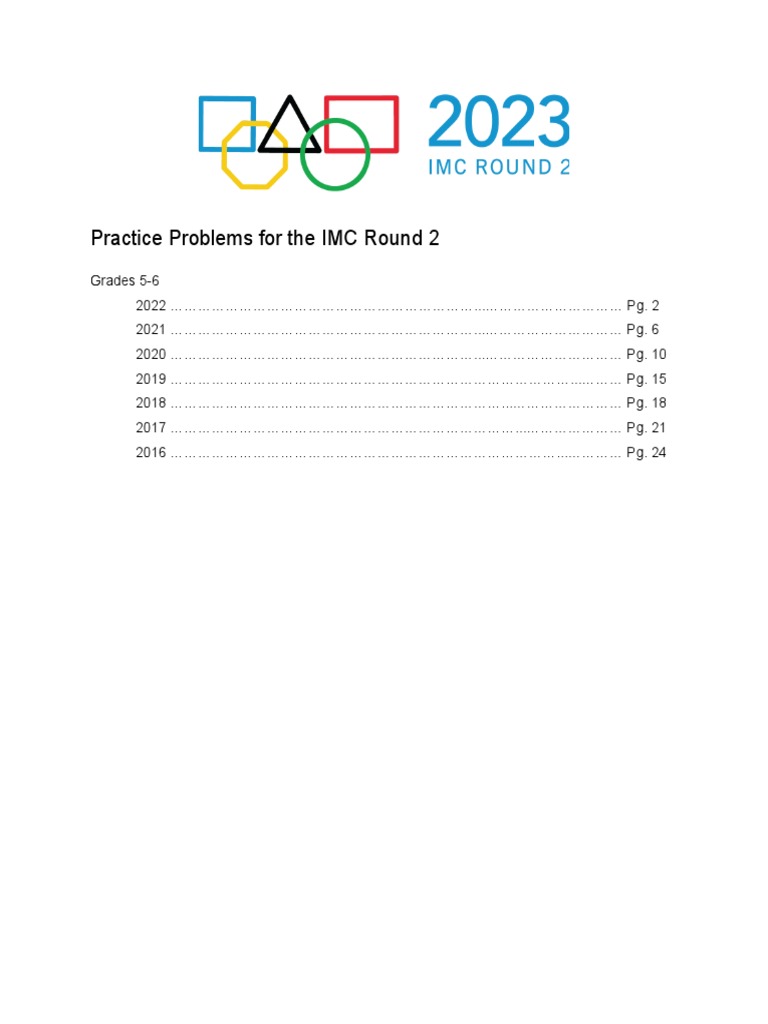 IMC Round 2 Practice Problems 2022 | PDF | Polygon | Area