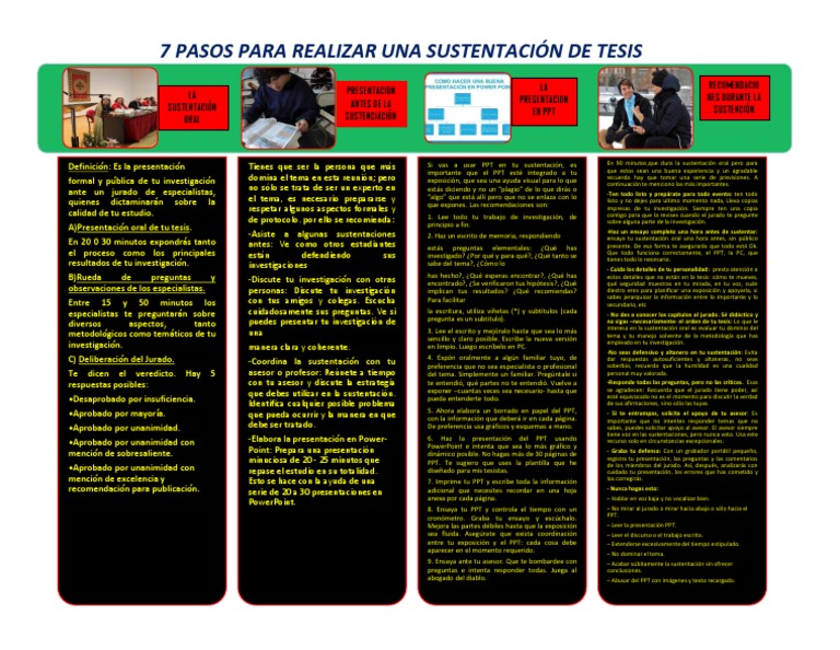 Pasos para una Sustentación de Tesis | PDF