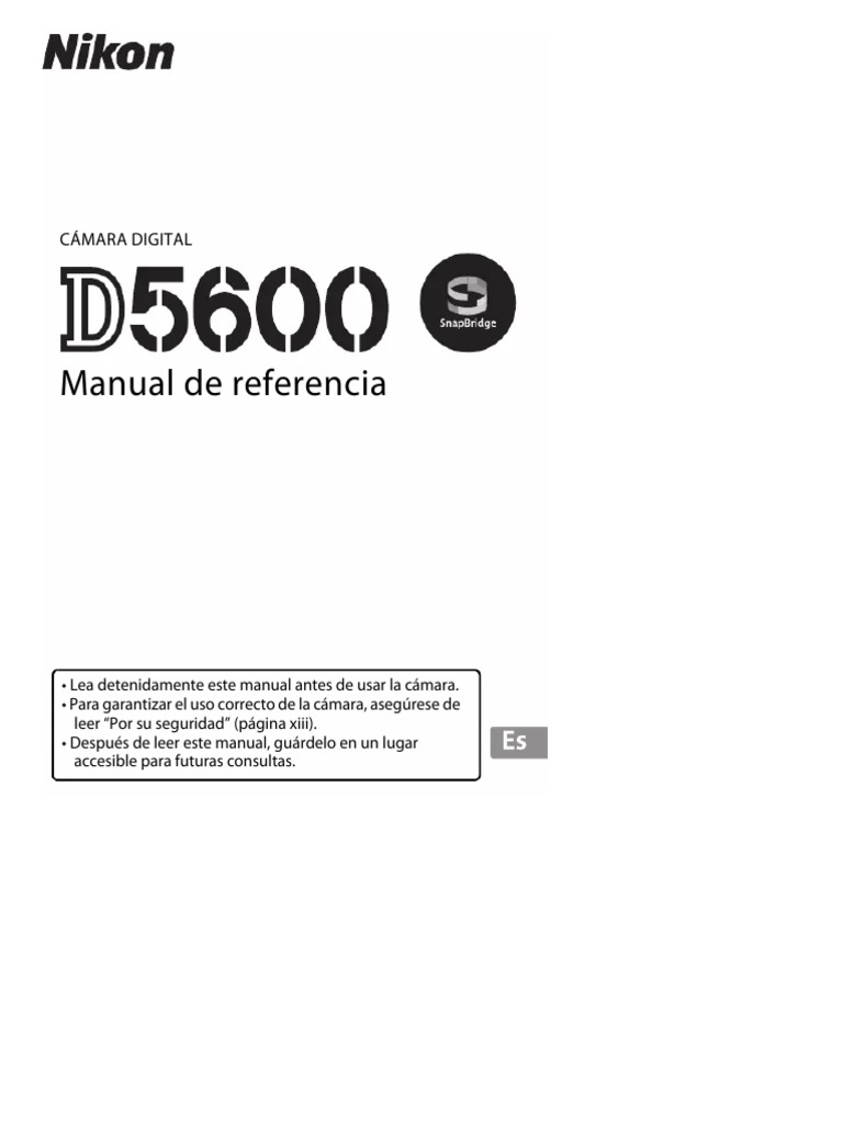 Manual de Usuario Nikon D5600 (Español 424 Páginas) PDF
