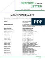 Service Letter: Maintenance Alert