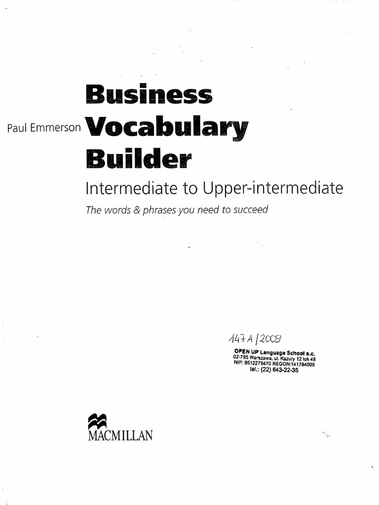 Business vocabulary builder pdf