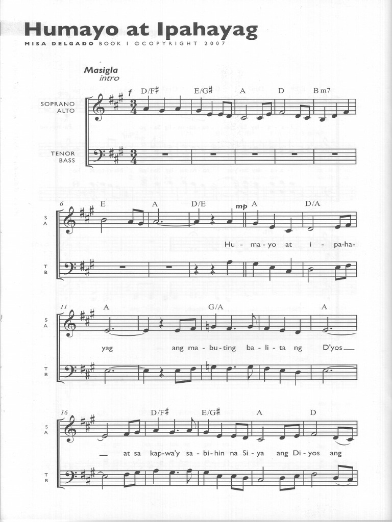 12 - Humayo at Ipahayag (Delgado 1, Sheet) | PDF