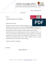 Circular No. 23 Día Del Estudiante y de La Virgen Del Carmen