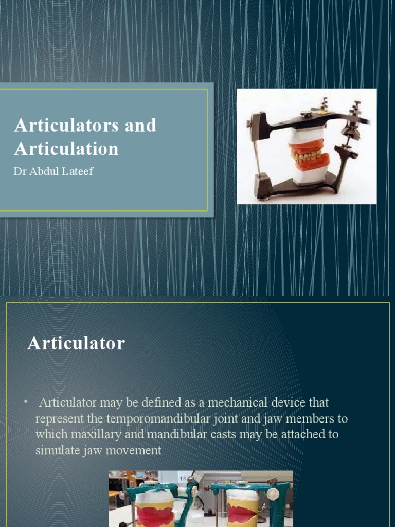 Articulators and Articulation PDF