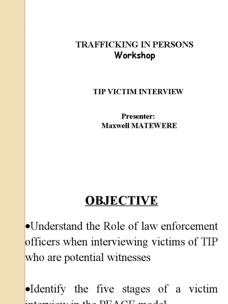 TIP Victim Interview Techniques Guide | PDF | Human Trafficking | Interview