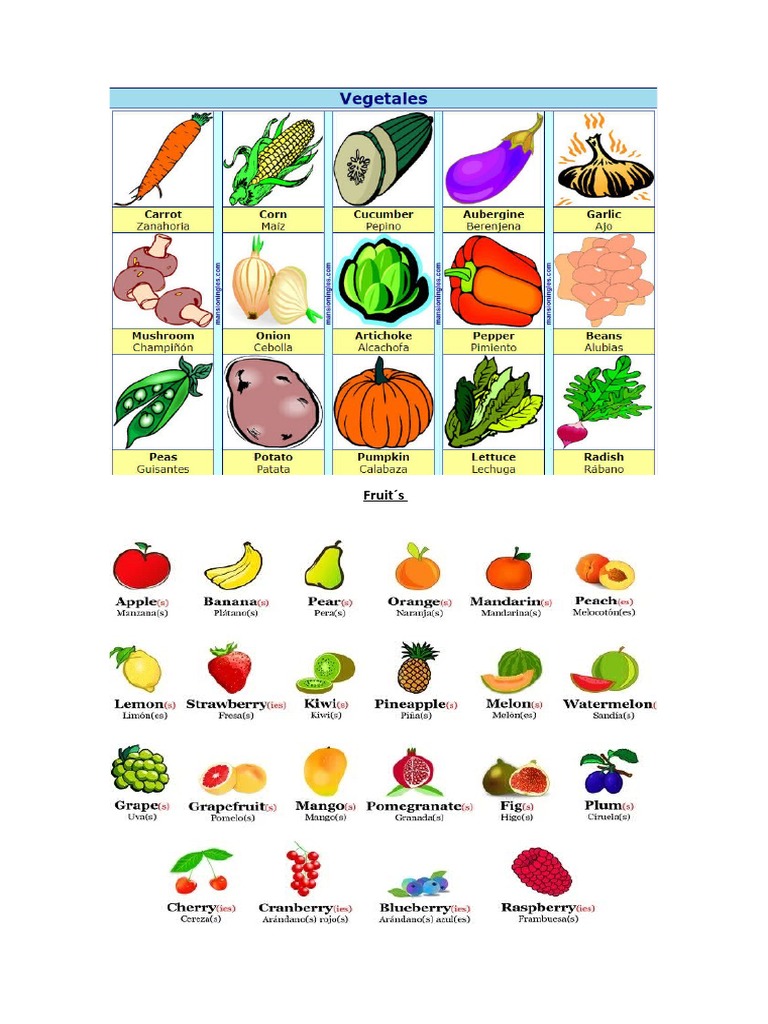 GUIA INGLÉS VEGETALES PDF