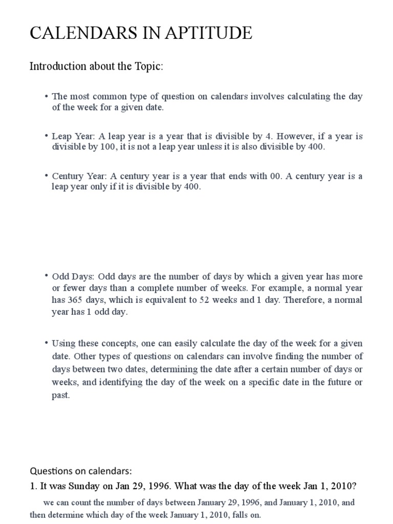 Calendars in Aptitude PDF Calendar