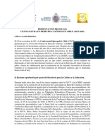 Presentación I Programa de Licenciatura en Derecho Canónico Chile (2023-2028) - UPSA-PUCV-ACHDC