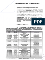 Decreto #3.446. de 02 de Janeiro de 2023 - Piratininga