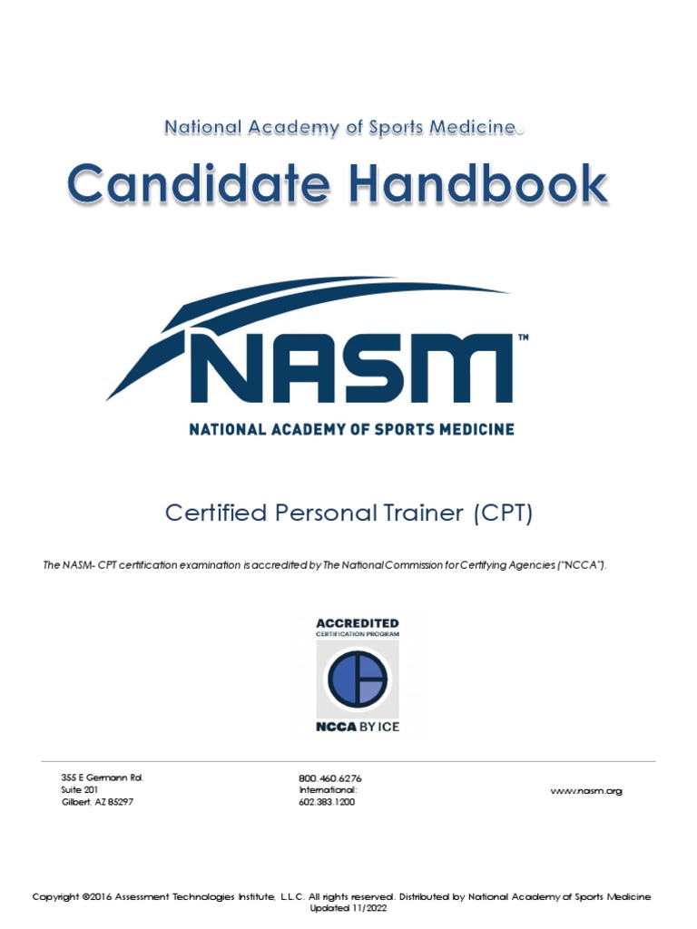 NASM Candidate Handbook | PDF | Personal Trainer | Identity Document