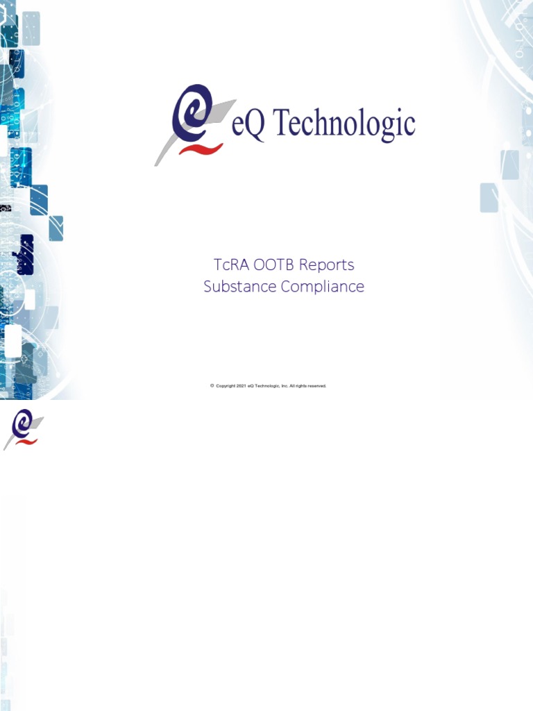 OOTB Reports - Substance Compliance | PDF | Information Technology ...