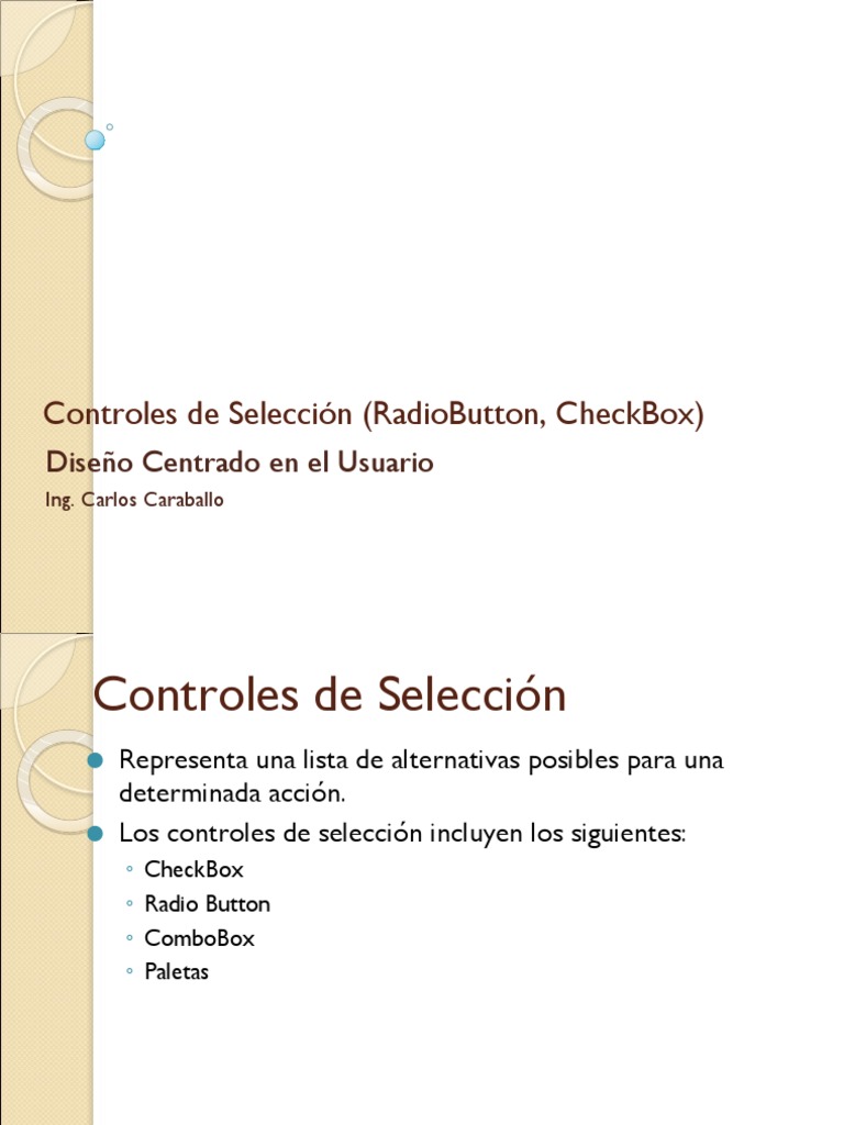 Controles de Selección: CheckBox y RadioButton | PDF | Gestión de ...