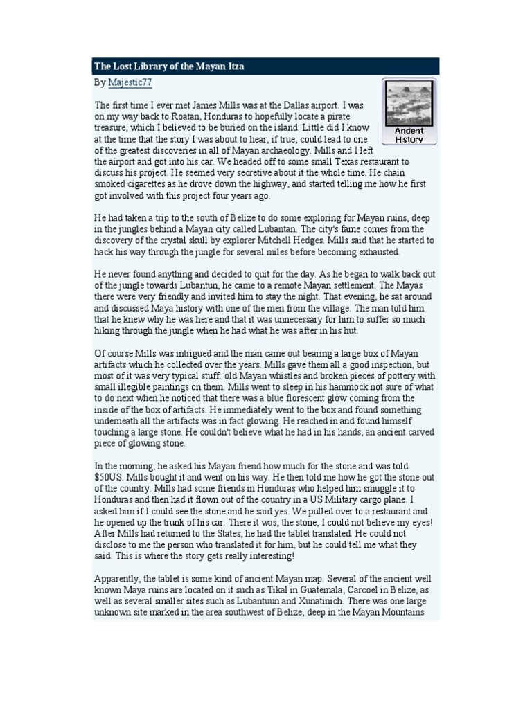 Discovery of the Lost Mayan Library | PDF | Maya Civilization | Archaeology