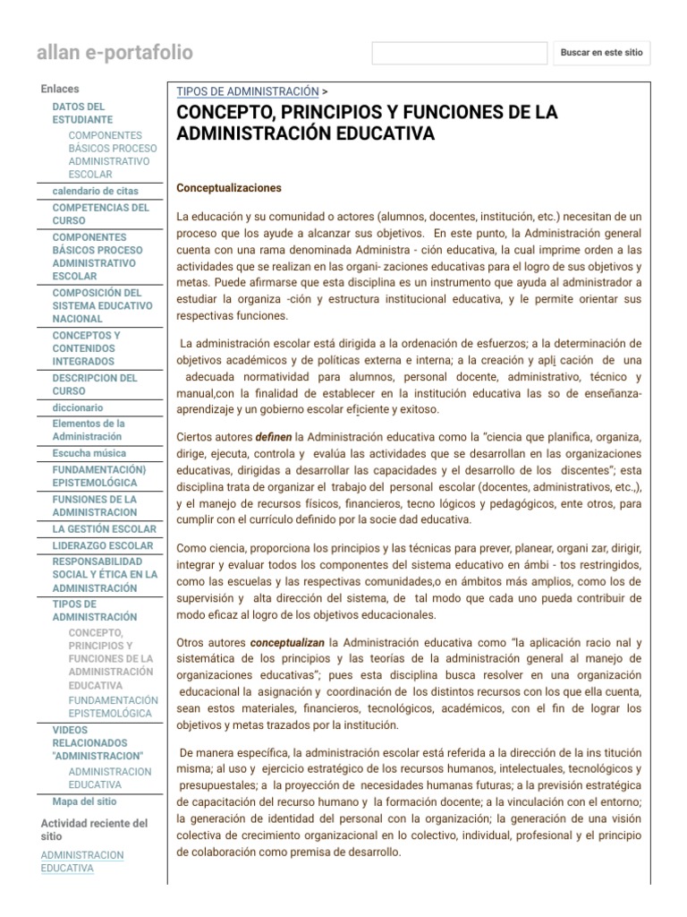 Principios de la Administración Educativa | PDF | Enseñando | Institución