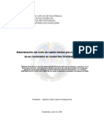 Determinación Del Costo de Capital Mínimo para La Construcción de Un Condominio en Ciudad San Cristóbal, Mixco