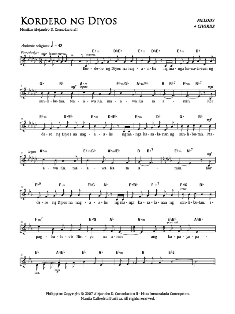 26 Kordero NG Diyos (Consolacion) (MIC) | PDF