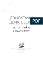 Jednostavni Cjenik Usluga Za Arhitekte I Investitore