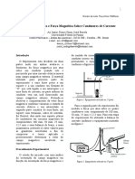 5º Relatório de Física Experimental III ( Campo Magnético e Força Magnética Sobre Condutores de Corrente ) 