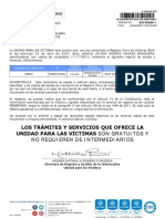 Los Trámites Y Servicios Que Ofrece La Unidad para Las Víctimas Son Gratuitos Y No Requieren de Intermediarios