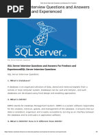 SQL Server Interview Questions and Answers For Freshers