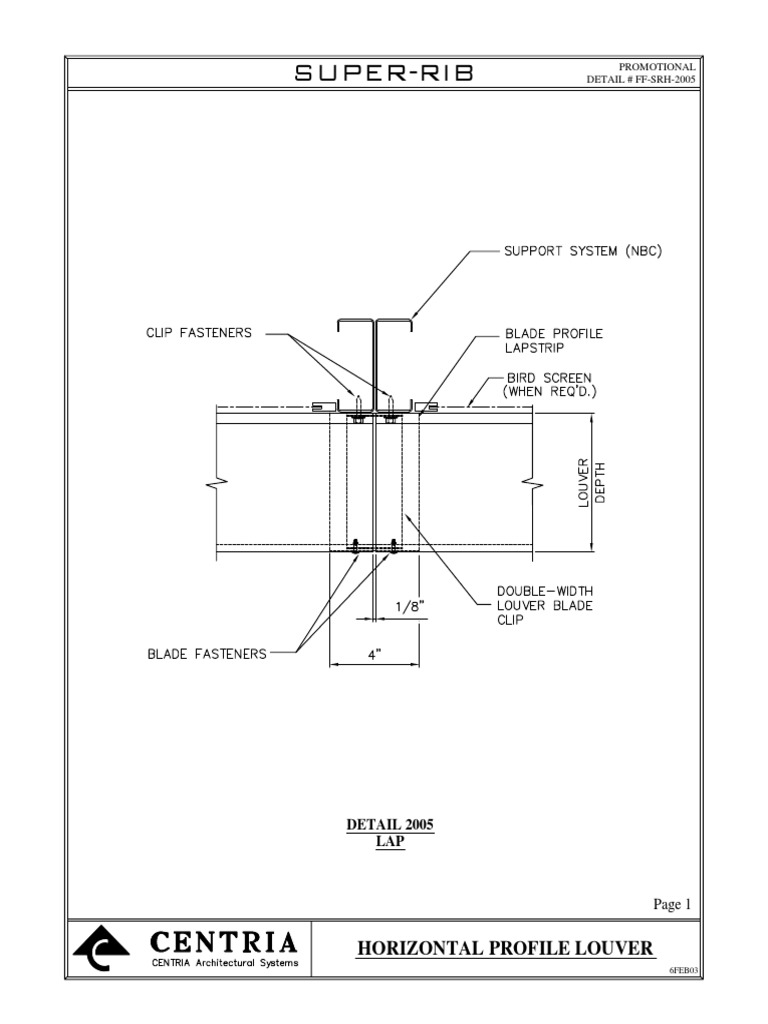 All Profile Louvers - Super-Rib Horizontal Details - PDF | PDF