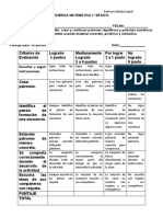 RÚBRICA MATEMÁTICA 1° Patrones