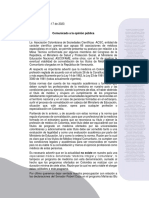 Comunicado A La Opinión Pública Con Firmas