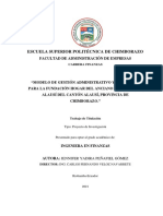 Modelo de Gestión Administrativo y Financiero para La Fundación Hogar Del Anciano San Pedro de Alausí Del Cantón Alausí, Provincia de Chimborazo