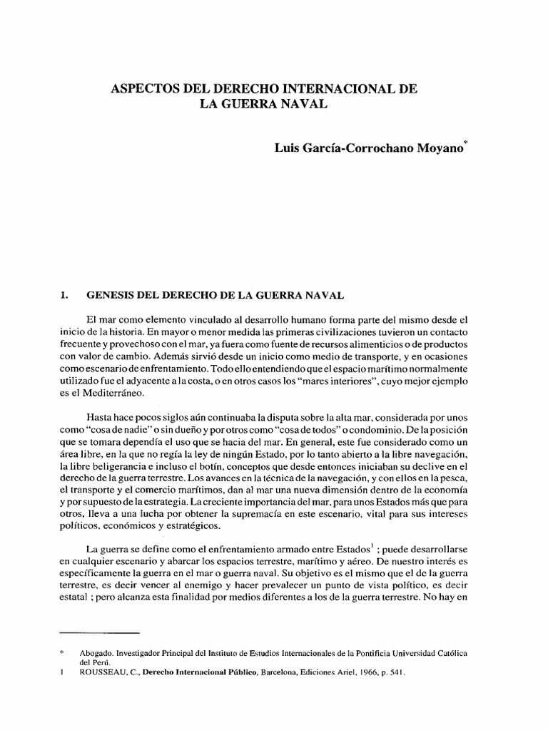Aspectos Del Derecho Internacional de La Guerra Na V Al Luis García