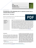 Premedication With Midazolam Prior To Cesarean