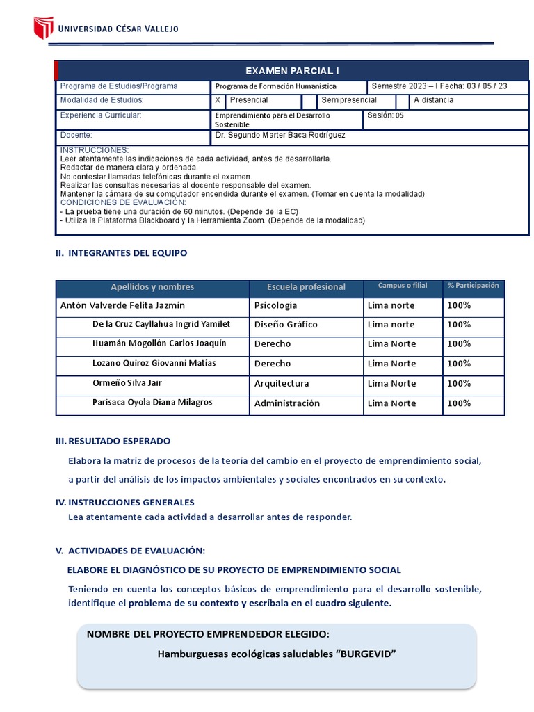 Examen Parcial 1 | PDF | Iniciativa empresarial | Cognición