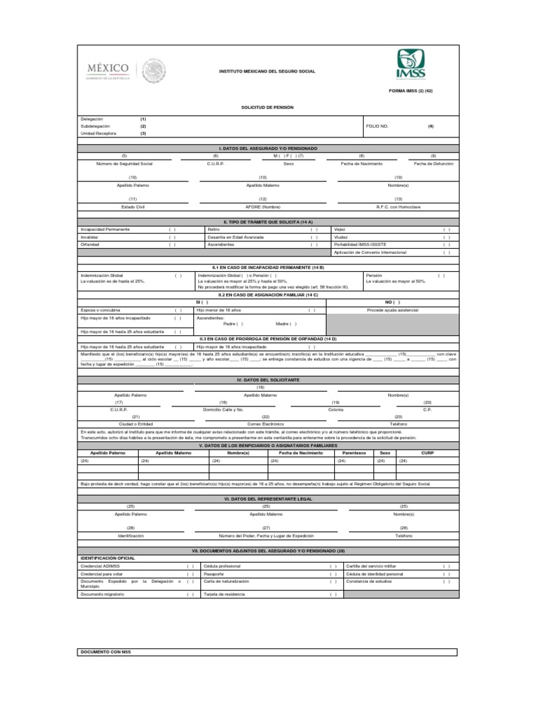 SolicituddePension Imss | Descargar gratis PDF | Certificado de ...