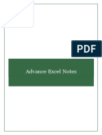 Advanced Excel Notes