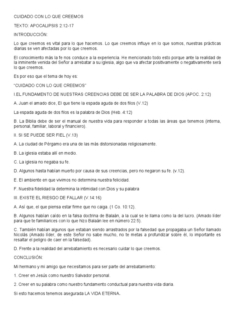 Cuidado Con Lo Que Creemos | PDF