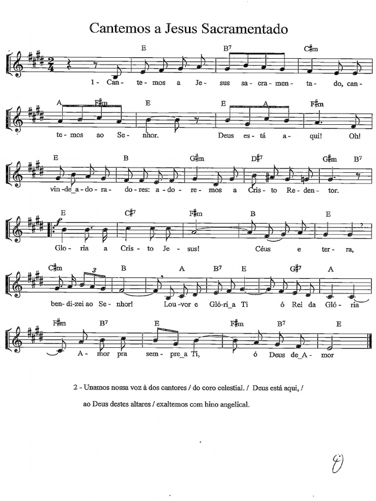 Cantemos A Jesus Sacramentado. | PDF