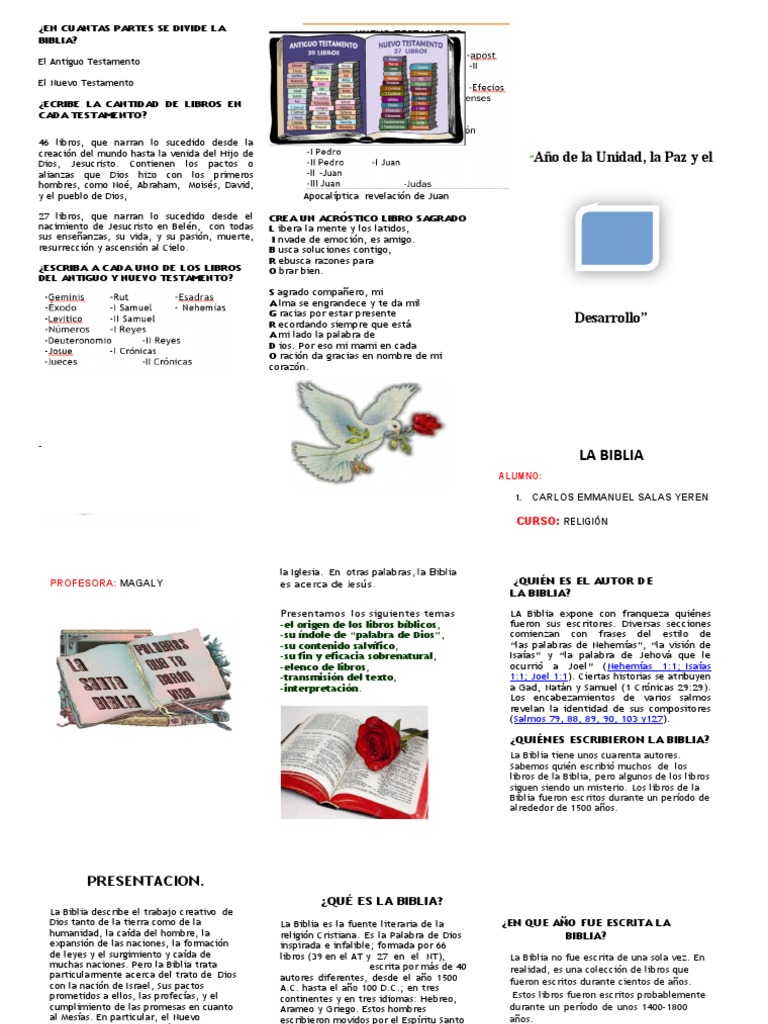Partes y libros de la Biblia | PDF | Biblia | Viejo Testamento