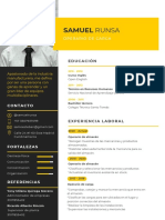 Curriculum Vitae CV Con Foto para Puesto Laboral Moderno Amarillo y Gris