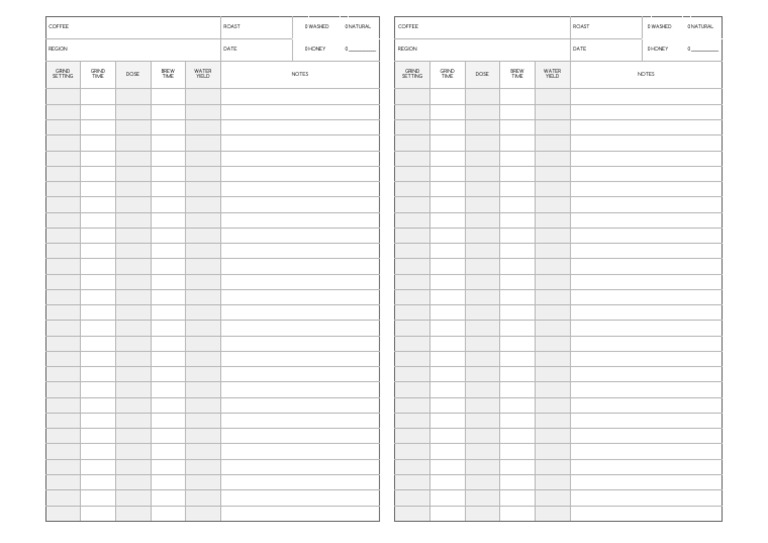Home Barista Coffee Logbook | PDF