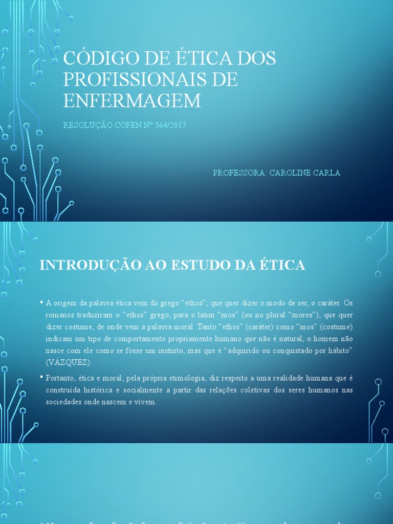 Código de Ética da Enfermagem 2017 | PDF | Moralidade | Enfermagem