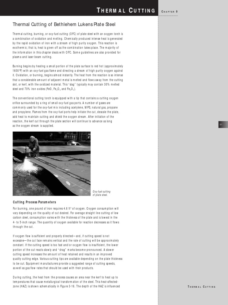 Thermal Cutting Techniques for Steel | PDF | Steel | Heat Treating