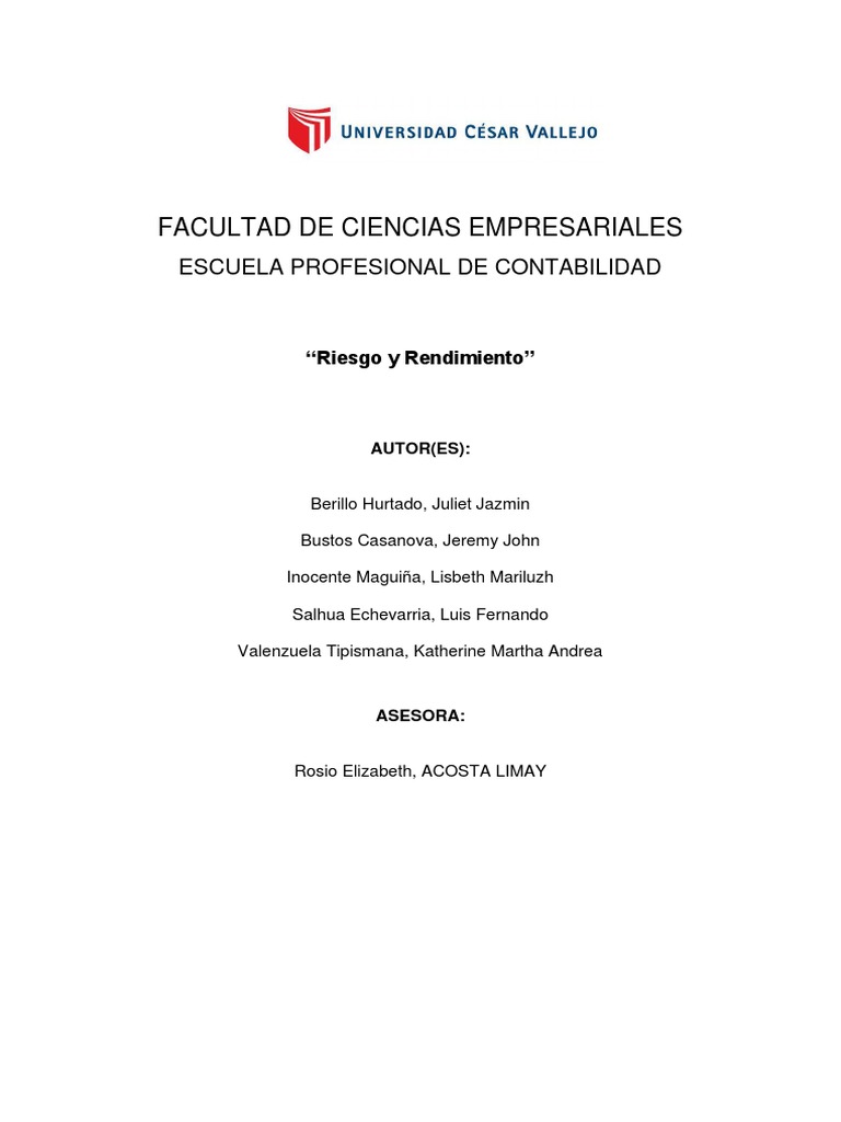 Riesgo y Rendimiento | PDF | Inversiones | Riesgo