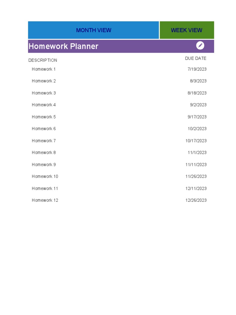 Homework planner 26 pdf