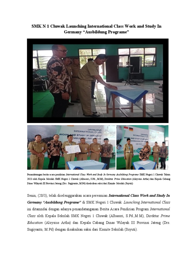Draft revisi smk n 1 cluwak launching international class work and