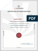 Certificate of Participation: Sandeep Pandey