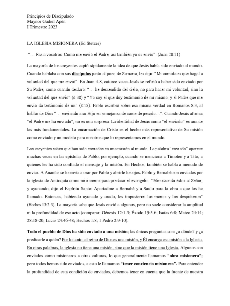 La Iglesia Misionera | PDF | Misionero | Jesús
