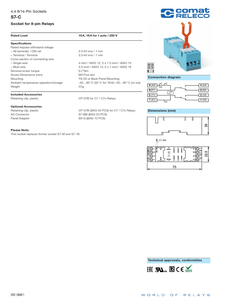 Socket For 8Pin Relays PDF Equipment Manufactured Goods