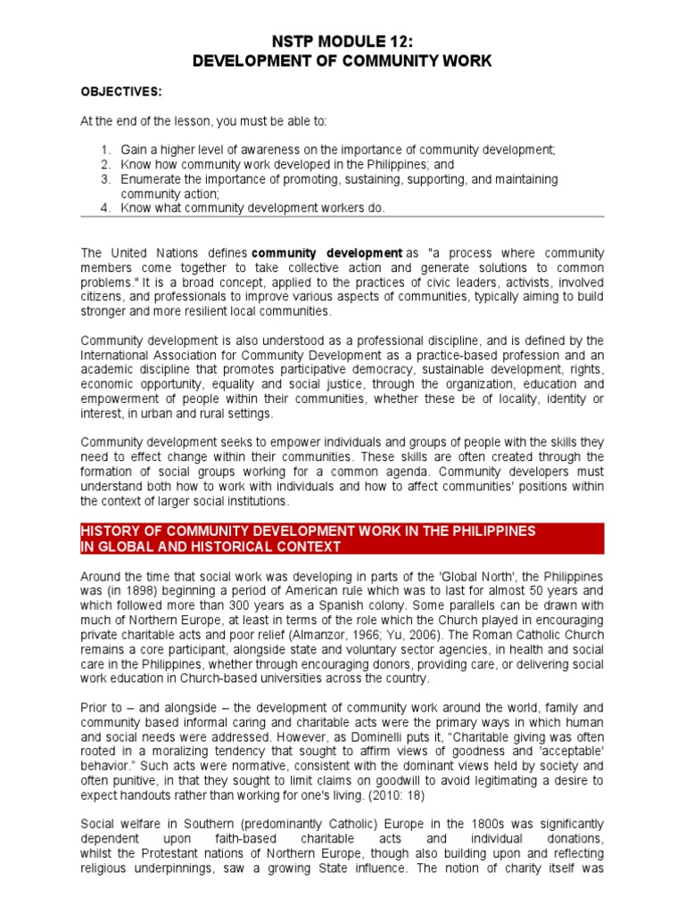 Community Development in the Philippines | PDF | Community Development ...