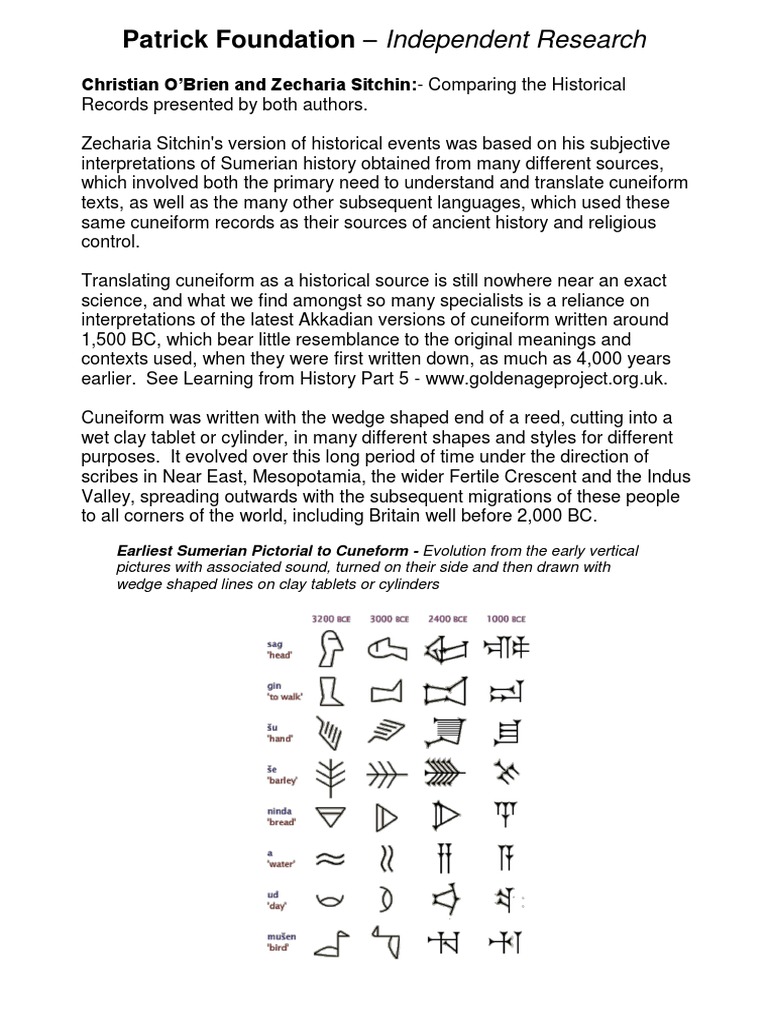 Christian OBrien and Zecharia Sitchin | PDF | Cuneiform | Sumer