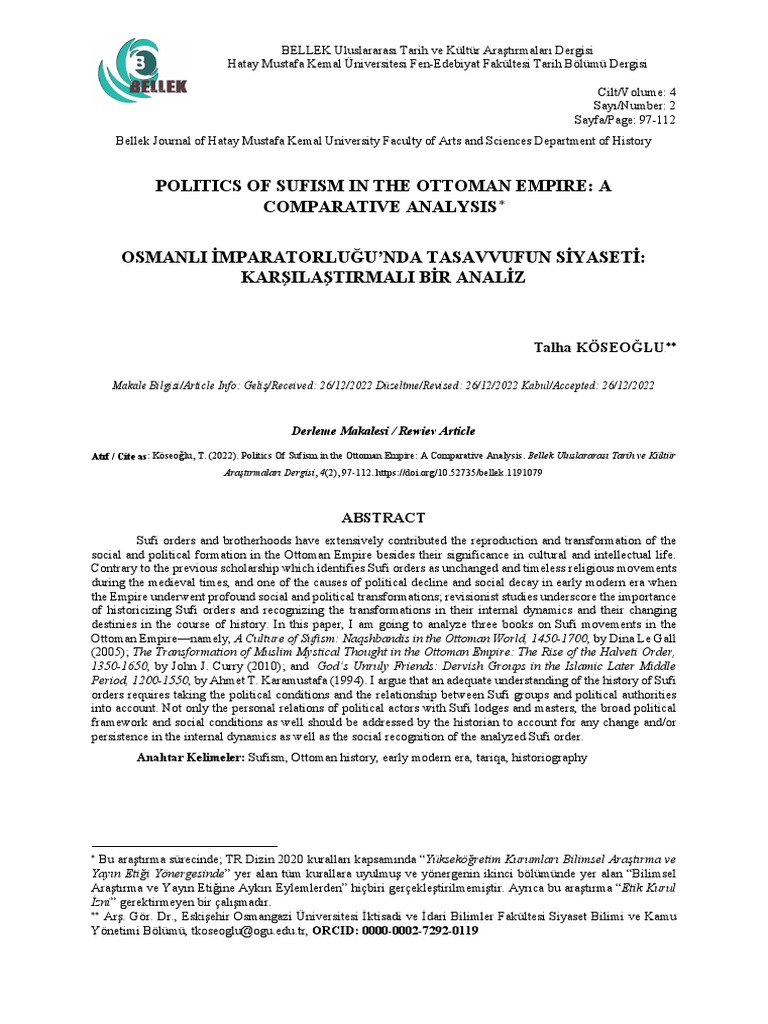 Sufism During Ottomans PDF Sufism Ottoman Empire