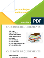 9 Format of Capstone Project and Research